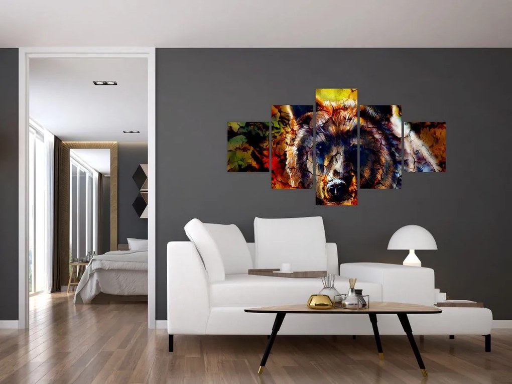 Obraz - Niedźwiedź, malarstwo (125x70 cm)