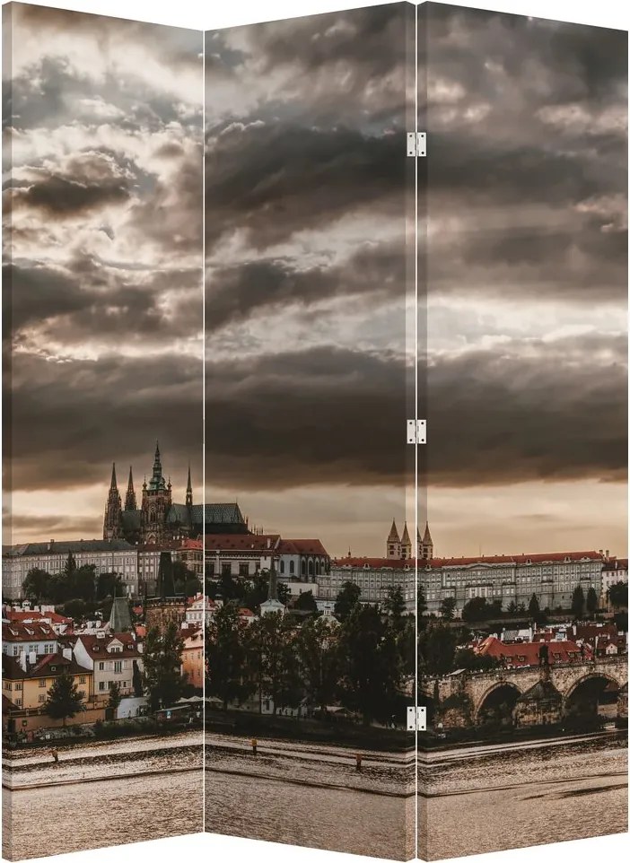 Parawan - Praski Zamek w szarości (126x170 cm)