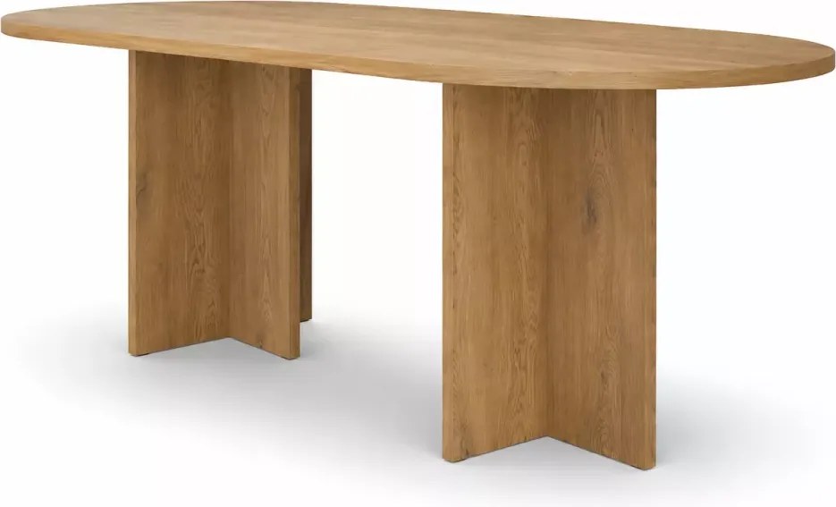 Stół Sevil 204x90 cm owalny – nowoczesny stół do jadalni 6-8 osób, blat laminowany, kolory dąb orzech