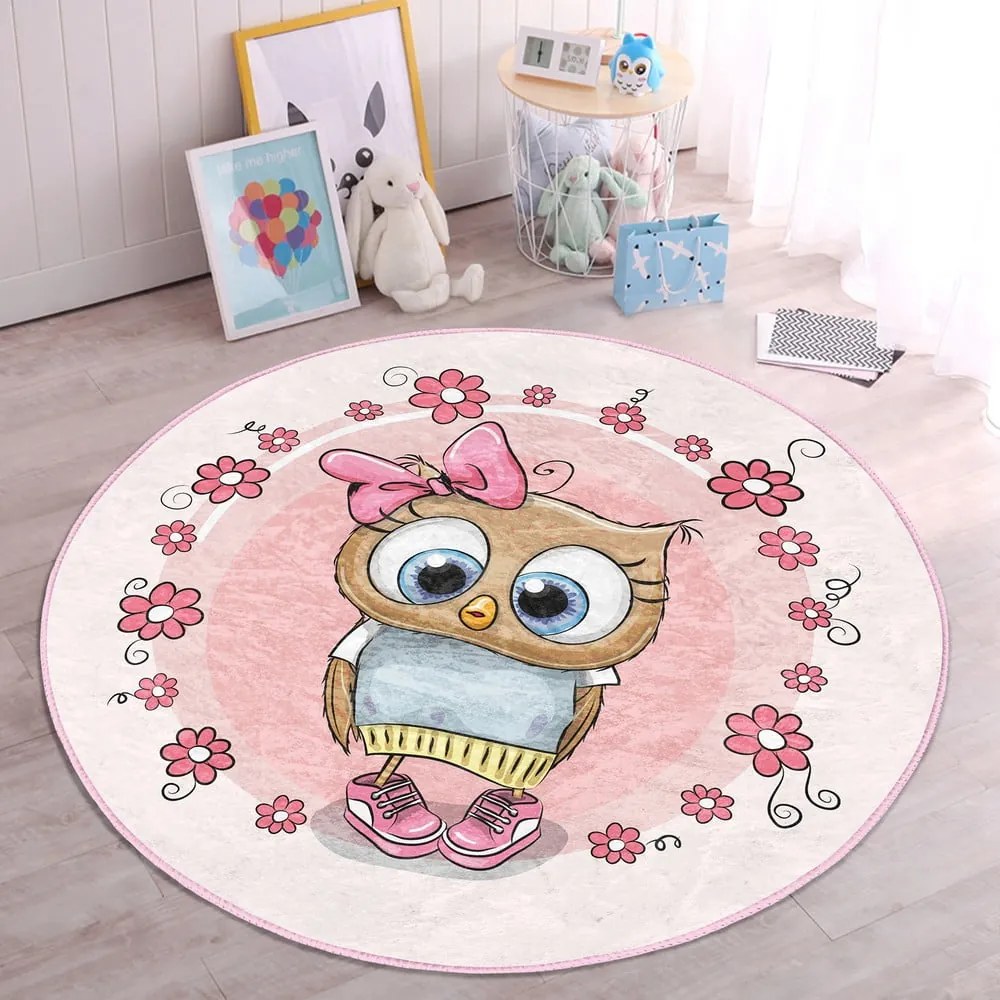 Różowy dywan dziecięcy ø 120 cm Comfort – Mila Home