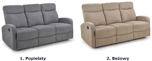 Sofa trzyosobowa rozkładana popielata D5-Z96