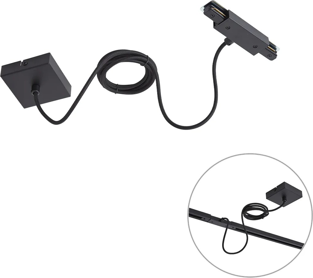 Zasilacz I-Connector do szyny 1-fazowej z kwadratową płytą montażową czarny - Iconic