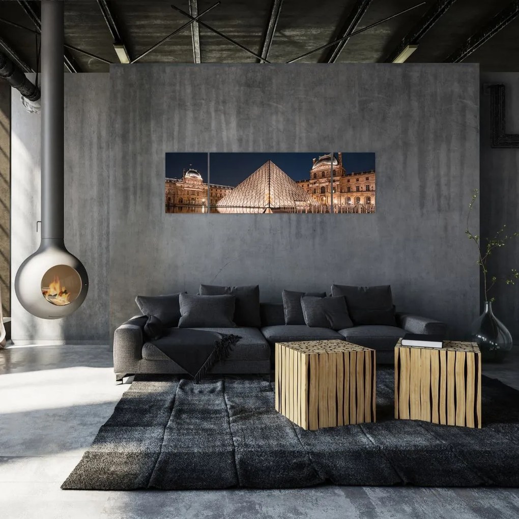 Obraz - Luwr w nocy (170x50 cm)