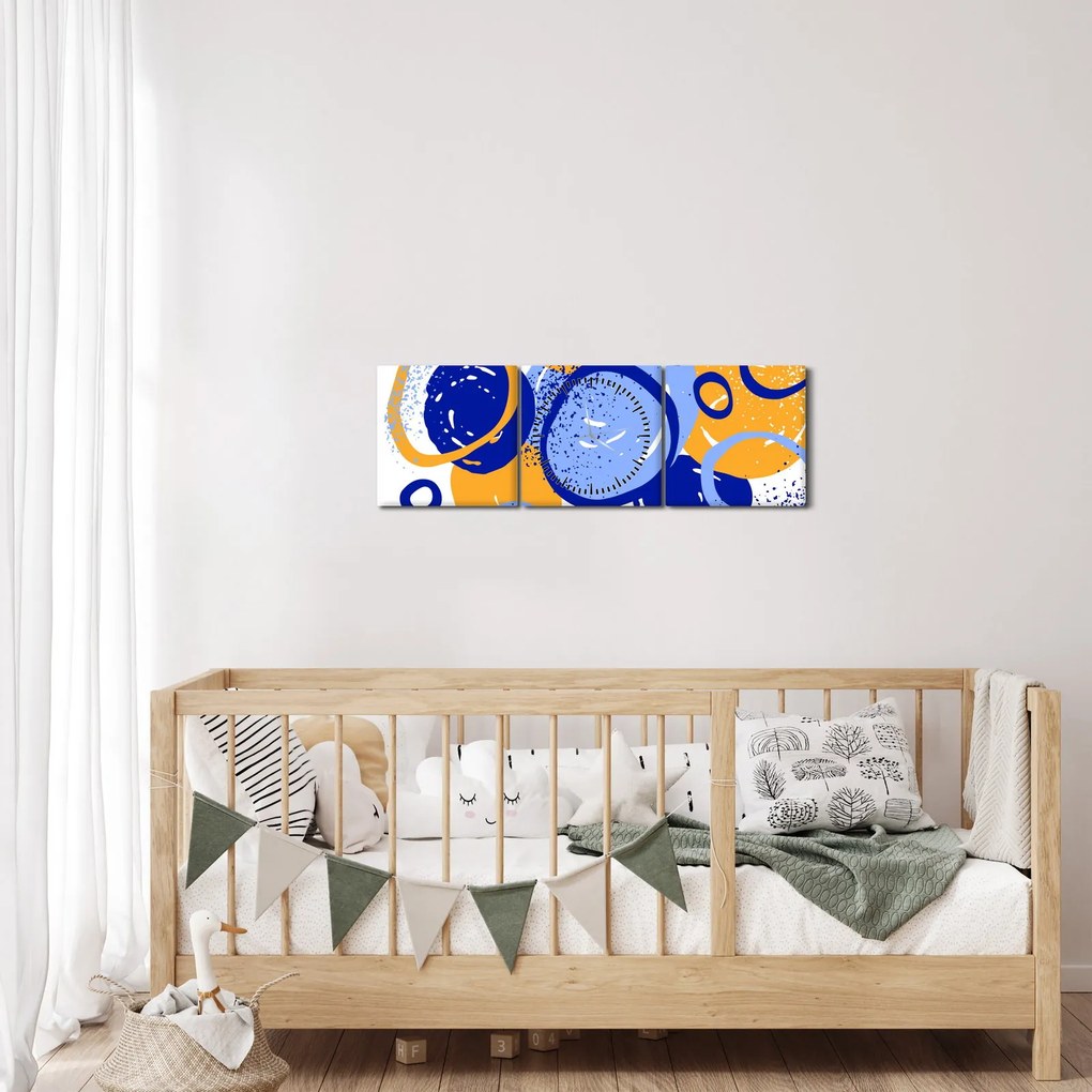 Obraz - Jasny motyw z kółkami (z zegarem) (90x30 cm)