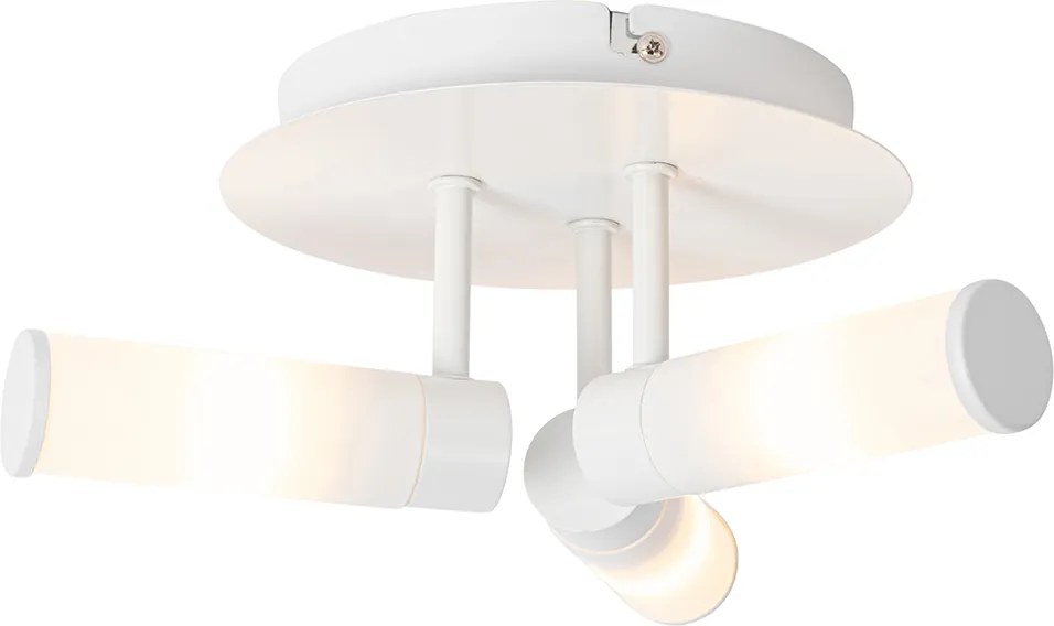 Nowoczesna lampa sufitowa do łazienki biała 3-punktowa IP44 - Bath