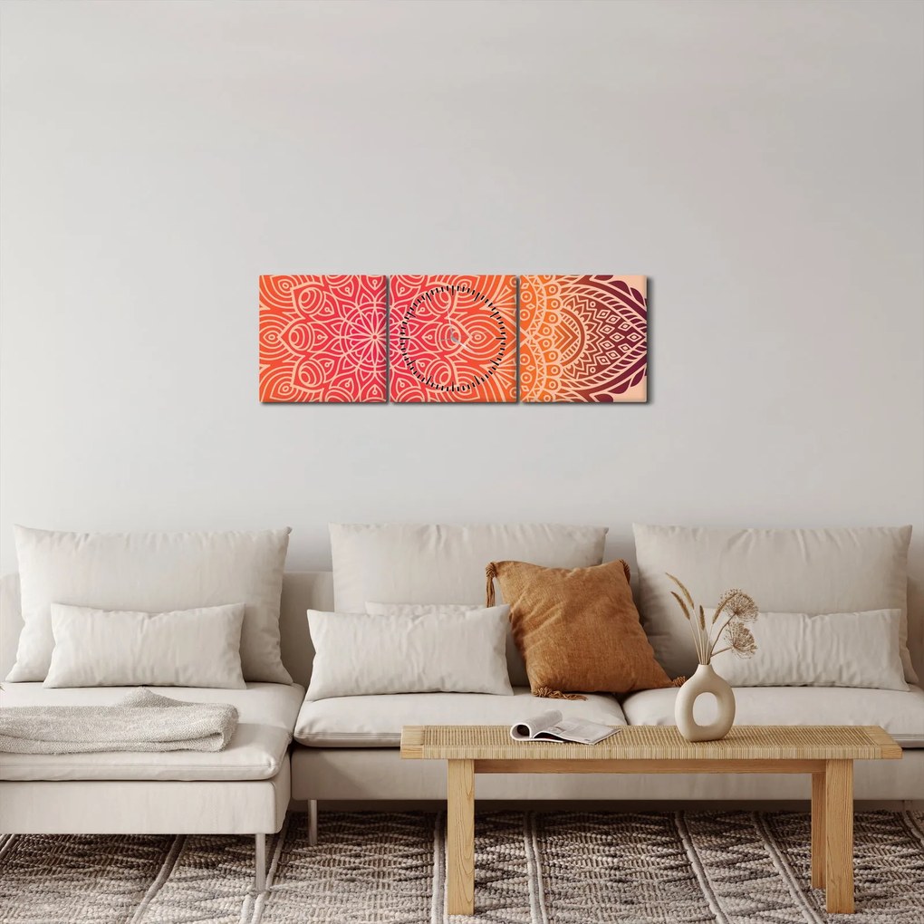 Obraz - Mandala sztuka (z zegarem) (90x30 cm)