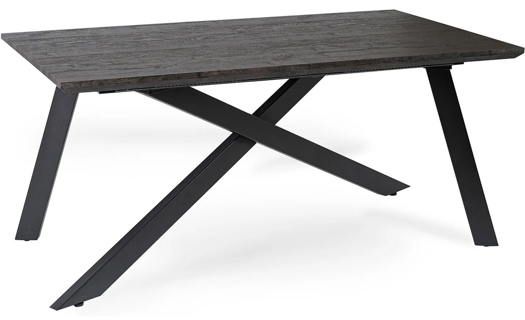 Stół Prostokątny Rozkładany HAMILTON 160-200 cm Czarny Nowoczesny Loft