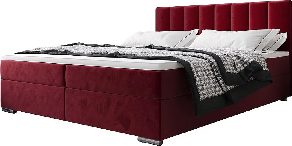 BEDANTE Łóżko kontynentalne ZILANO2 160x200 Itaka 34 Czerwony