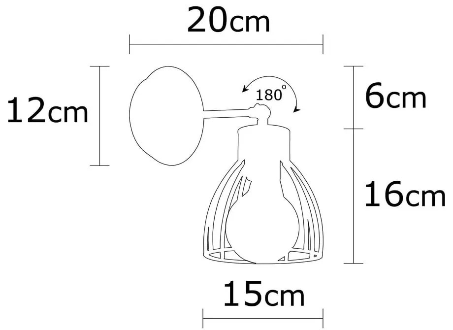 Kinkiet w czarno-brązowym kolorze ø 15 cm Kemah – Opviq lights