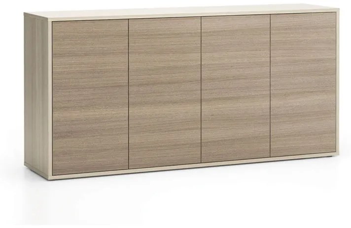 Szafka biurowa z drzwiami LAYERS, długa, 1582 x 400 x 777, dąb naturalny / dąb bejcowany