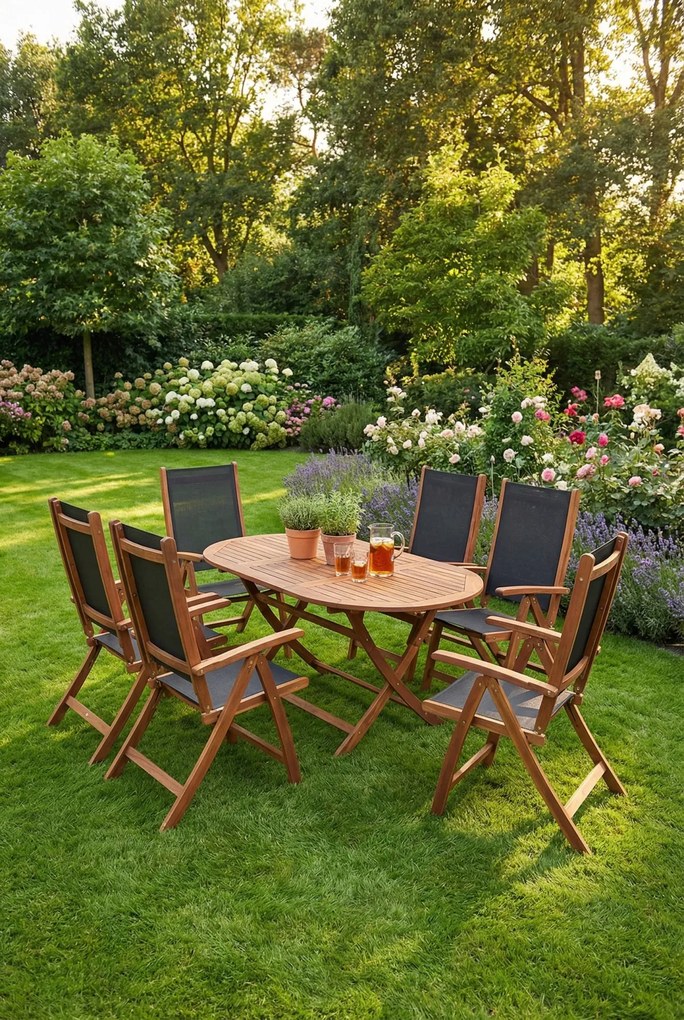 Zestaw mebli ogrodowych w kolorze brązowym F5-C98