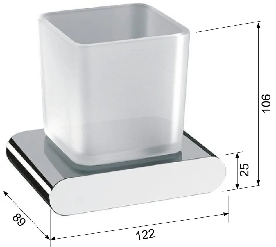 Biały szklany kubek ścienny na szczoteczki do zębów Flori – Sapho