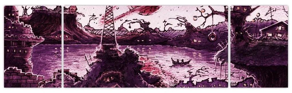 Obraz - Zaczarowana wioska (170x50 cm)