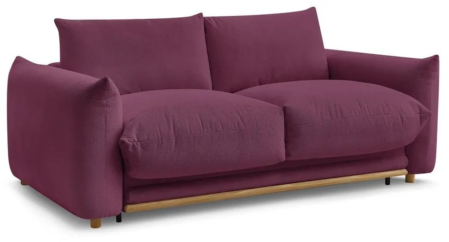 Bordowa rozkładana sofa 214 cm Ernest – Bobochic Paris