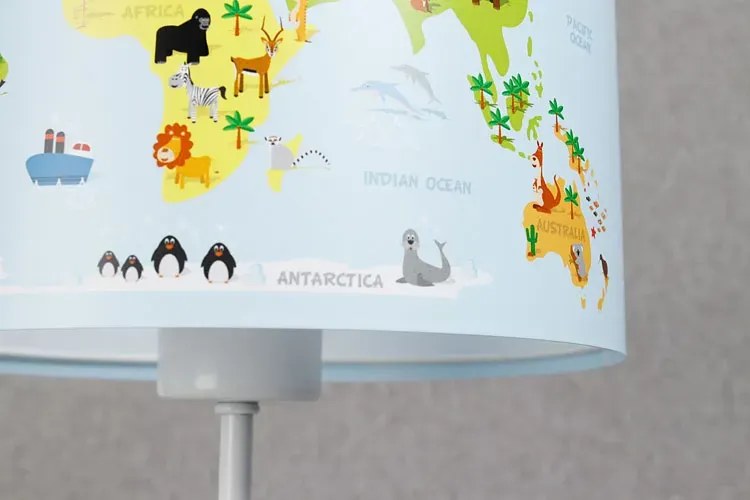 Lampka nocna dla dzieci z mapą świata - 5X A327 B8-B23