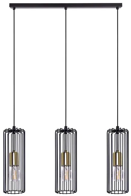 Czarno-złota druciana lampa wisząca nad stół - S775 W4-P32
