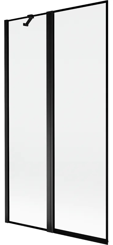 Mexen Mist parawan nawannowy 2-skrzydłowy lewy 100 x 150 cm, czarna ramka, czarny - 8A9-100-011-70-70-L