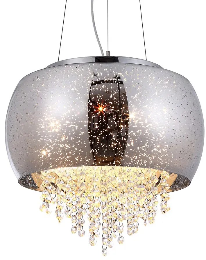 Szklana wisząca lampa z kryształkami - S002 B1-P89
