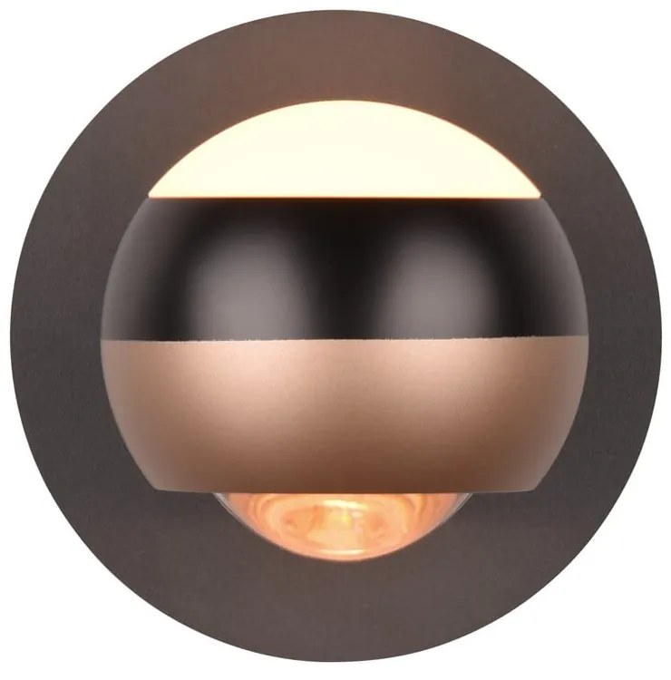 Kinkiet LED w czarno-miedzianym kolorze ø 10 cm Orbit – Trio Select