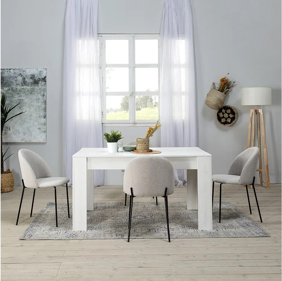 Zestaw dwóch krzeseł jadalnianych tapicerowanych Kenia Beige, 43 cm x 47 cm x 78,5 cm.