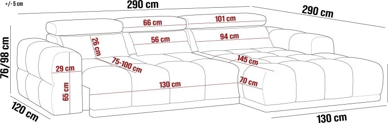 Narożnik PANAMA BOX funkcja spania elektryczny system KANSAS 11 WERSAL