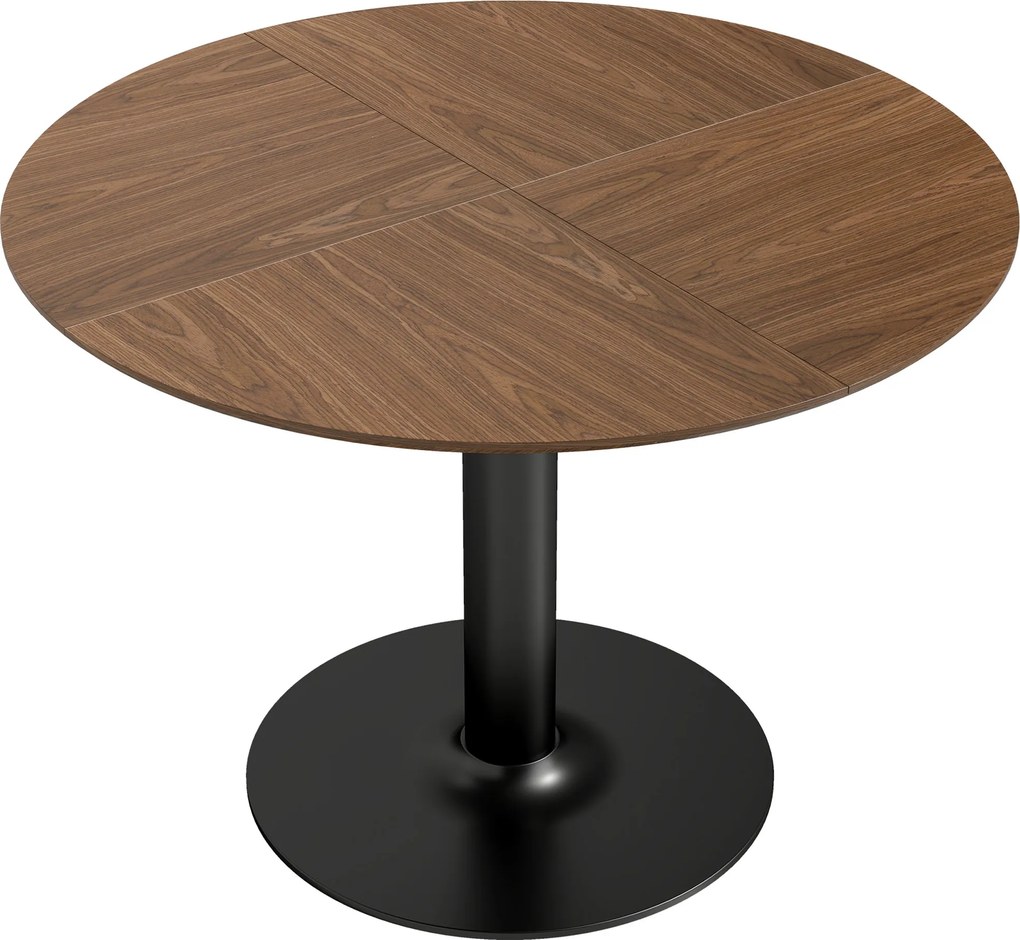HOMCOM Okrągły stół dla 6 osób, 110 cm Nowoczesny stół kuchenny z podstawą do salonu, Brązowe usłojenie drewna | Aosom PL