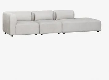 Sofa Modułowy Narożny 3-częściowy Z Prawym Szezlongiem Fogler Tkaniny Jasnoszary - Sklum
