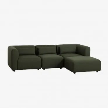 Sofa Modułowy 3-częściowy Z Pufem Fogler Tkanina Baranek Boucle Żółty Curri - Sklum
