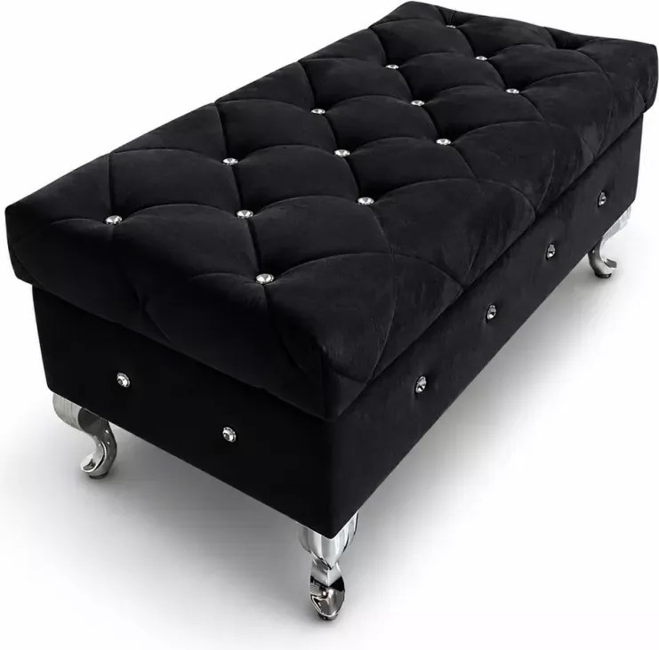 Skandynawski fotel uszak z dużym podnóżkiem Glam 90 cm