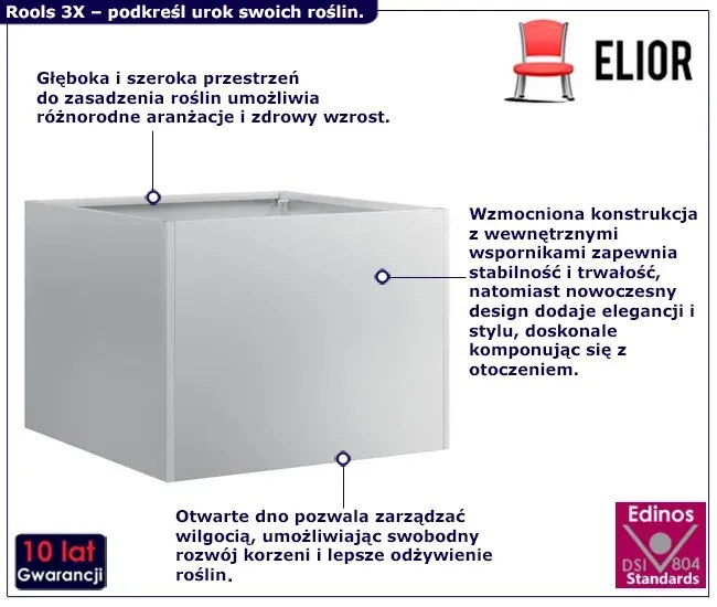 Doniczka ogrodowa stal ocynkowana - Dolo 3X