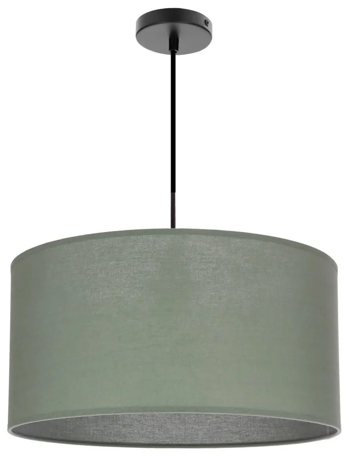 Zielona lampa wisząca z tekstylnym kloszem ø 40 cm Shanti – Candellux Lighting