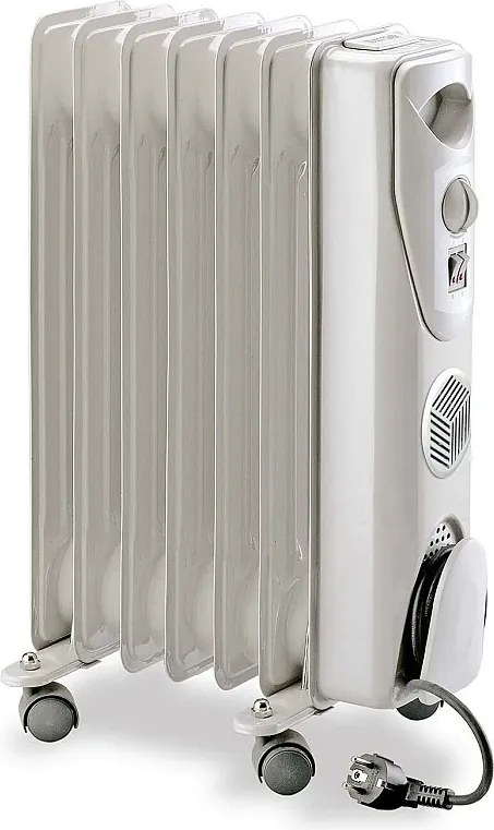 Olejowy Grzejnik 2000W Biały Dio - Kółka i Regulowany Termostat