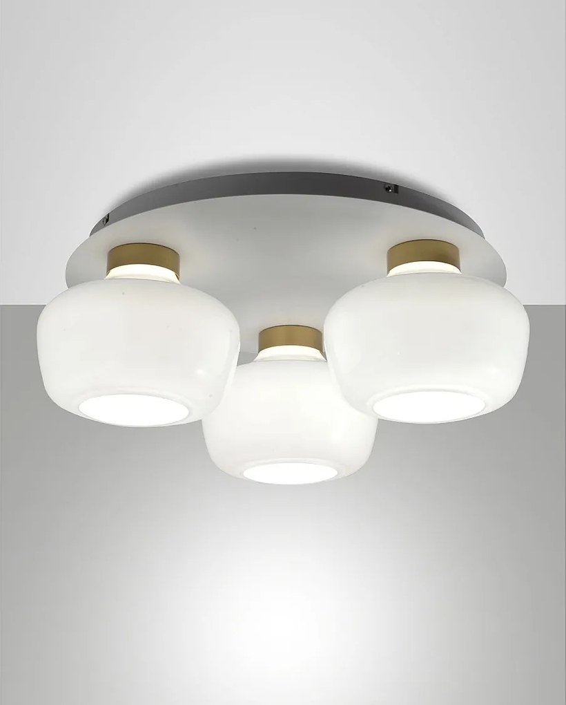 Lampa sufitowa LED Kino Ø50cm 36W 3900lm 3000K Ściemnialna, Metalowa rama i białe szkło borokrzemianowe, Klasa 1, IP20 - Kino