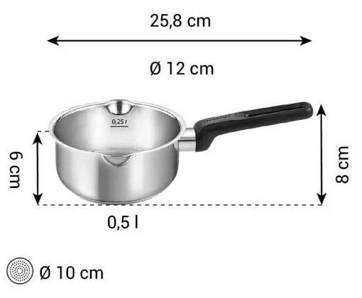 Rondel ze stali nierdzewnej odpowiedni na indukcję 500 ml Brava – Tescoma