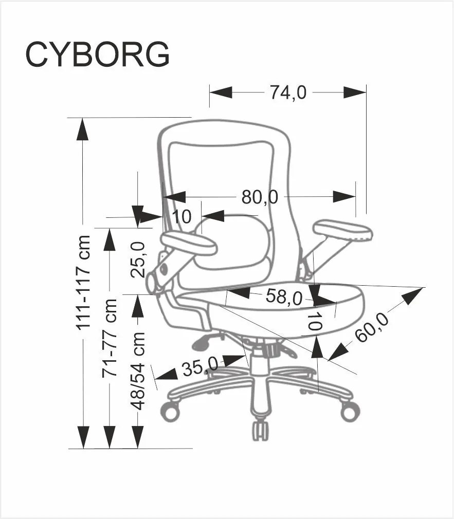 Fotel biurowy Cyborg Halmar do 180 kg, zgodny z normą BHP