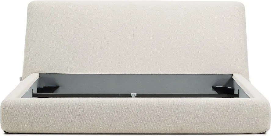 Beżowe tapicerowane łóżko dwuosobowe bez stelaża 180x200 cm Martina – Kave Home