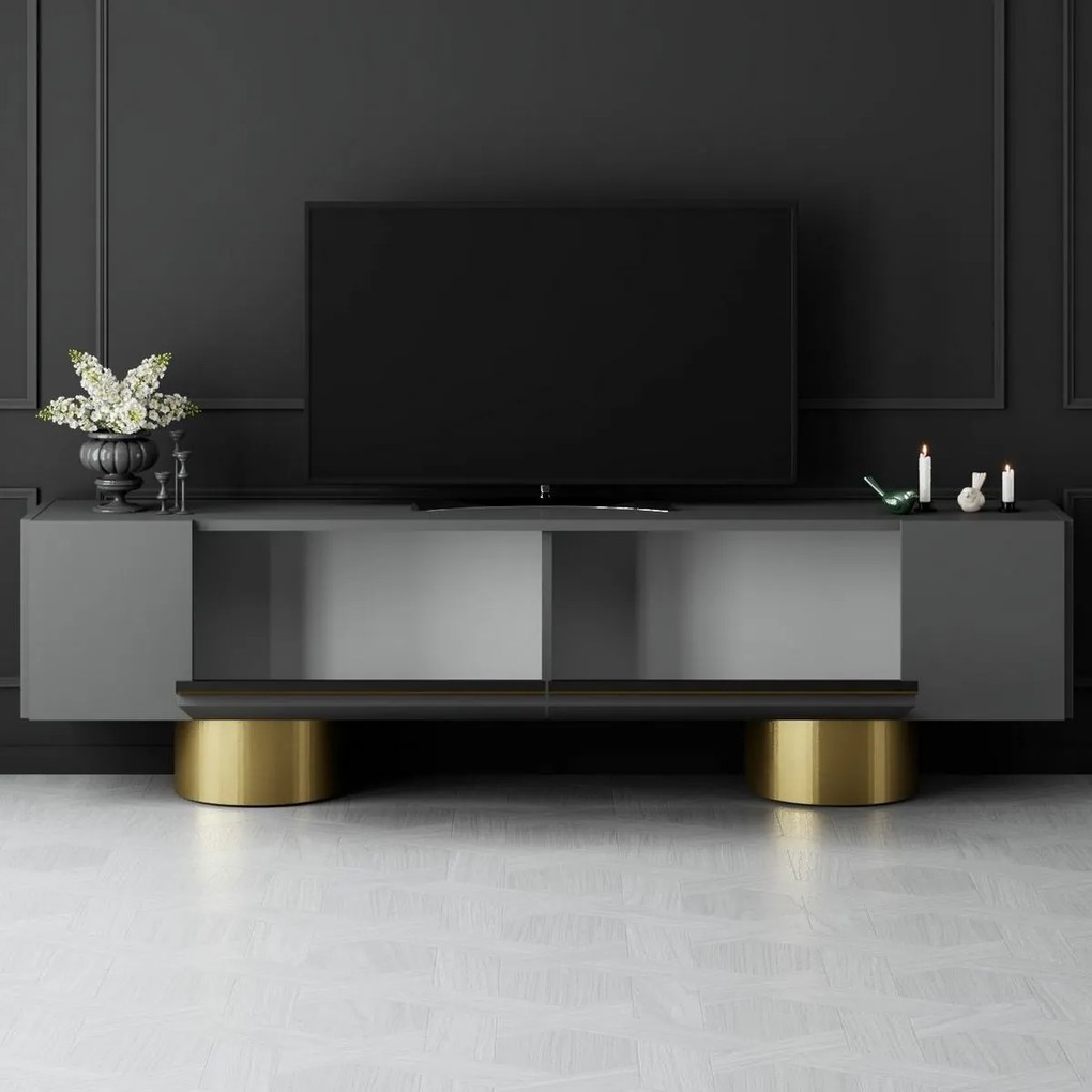 Stolik pod telewizor Bohem Anthracite and Gold