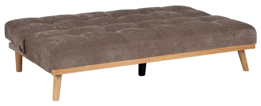 Brązowa rozkładana sofa z tkaniny szenilowej 178 cm – Ixia