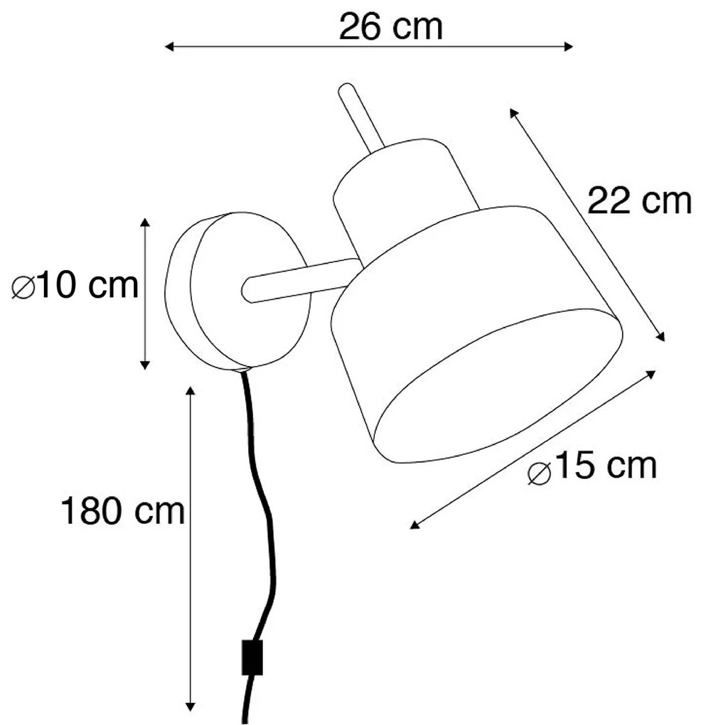 Inteligentny Kinkiet / Lampa scienna czarny z WiFi A60 - Chappie Retro Oswietlenie wewnetrzne