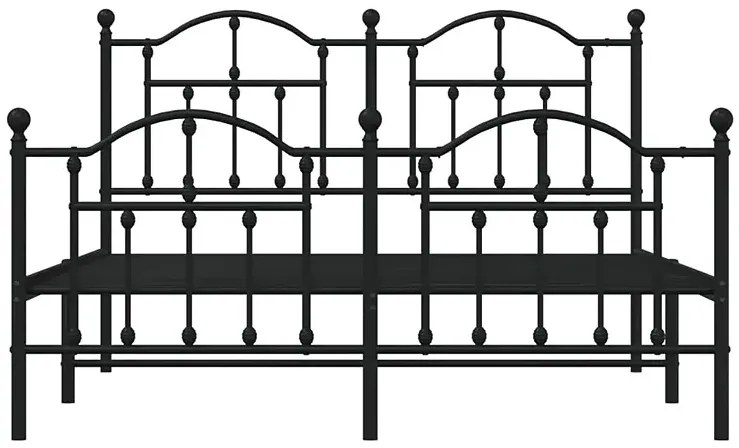 Czarne metalowe łóżko małżeńskie 160x200cm - Azos
