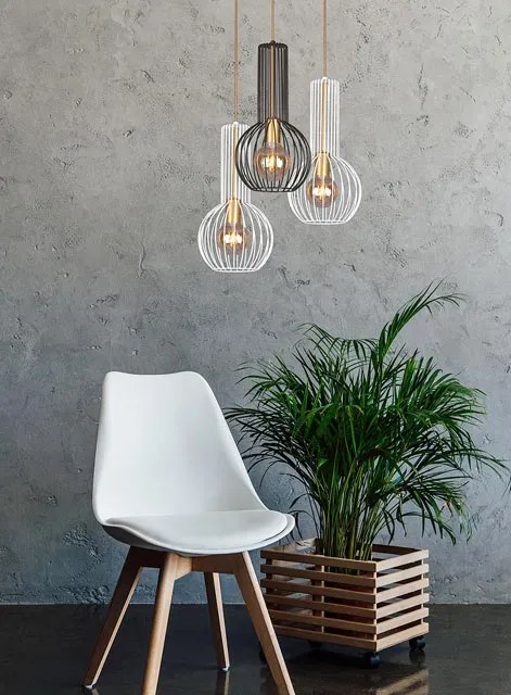 Biało-złota loftowa lampa wisząca - S134 S7-K03