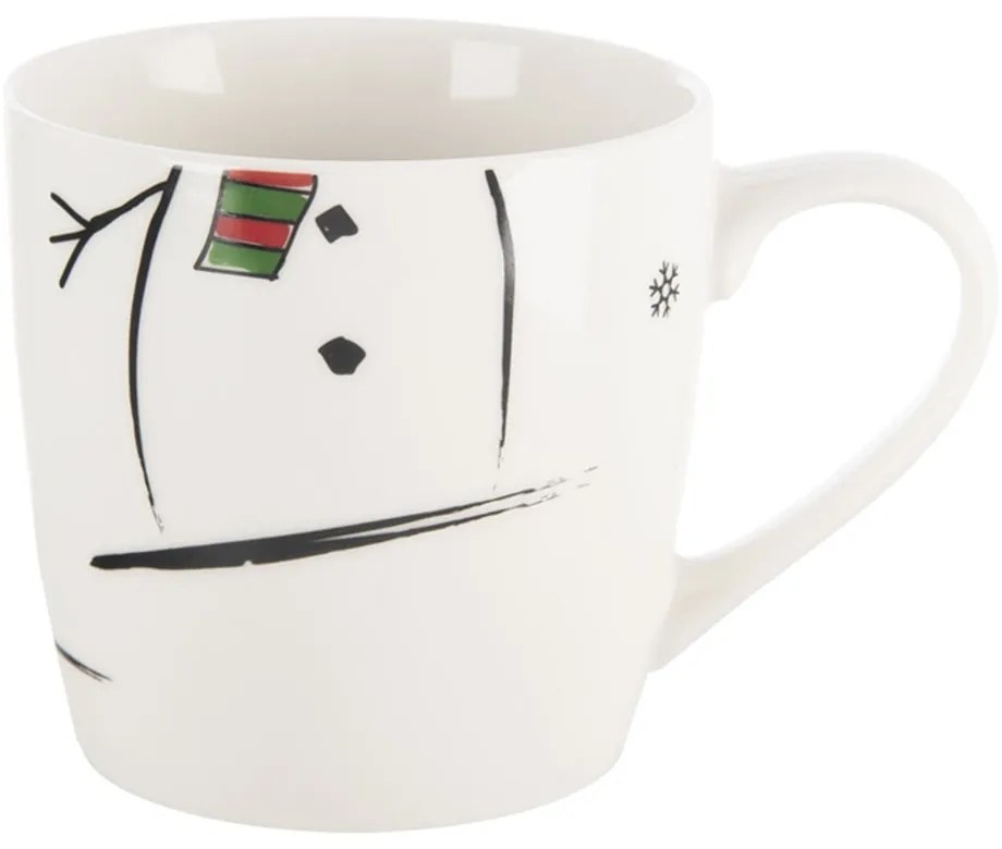 Biały porcelanowy zestaw kubka i miski ze świątecznym motywem 2 szt. 350 ml – Orion