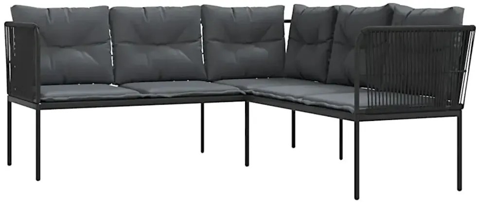 Narożna sofa ogrodowa czarna - Niwa