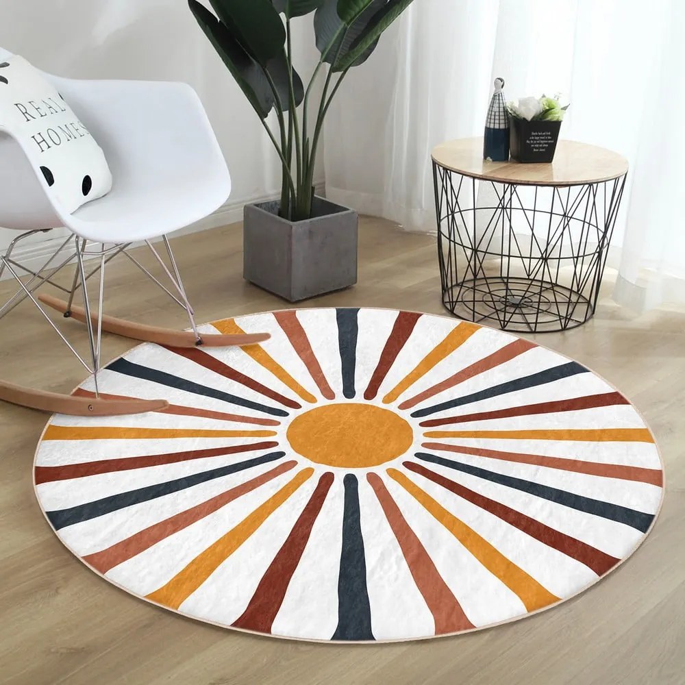 Okrągły dywan odpowiedni do prania i robotów sprzątających ø 80 cm Comfort – Mila Home