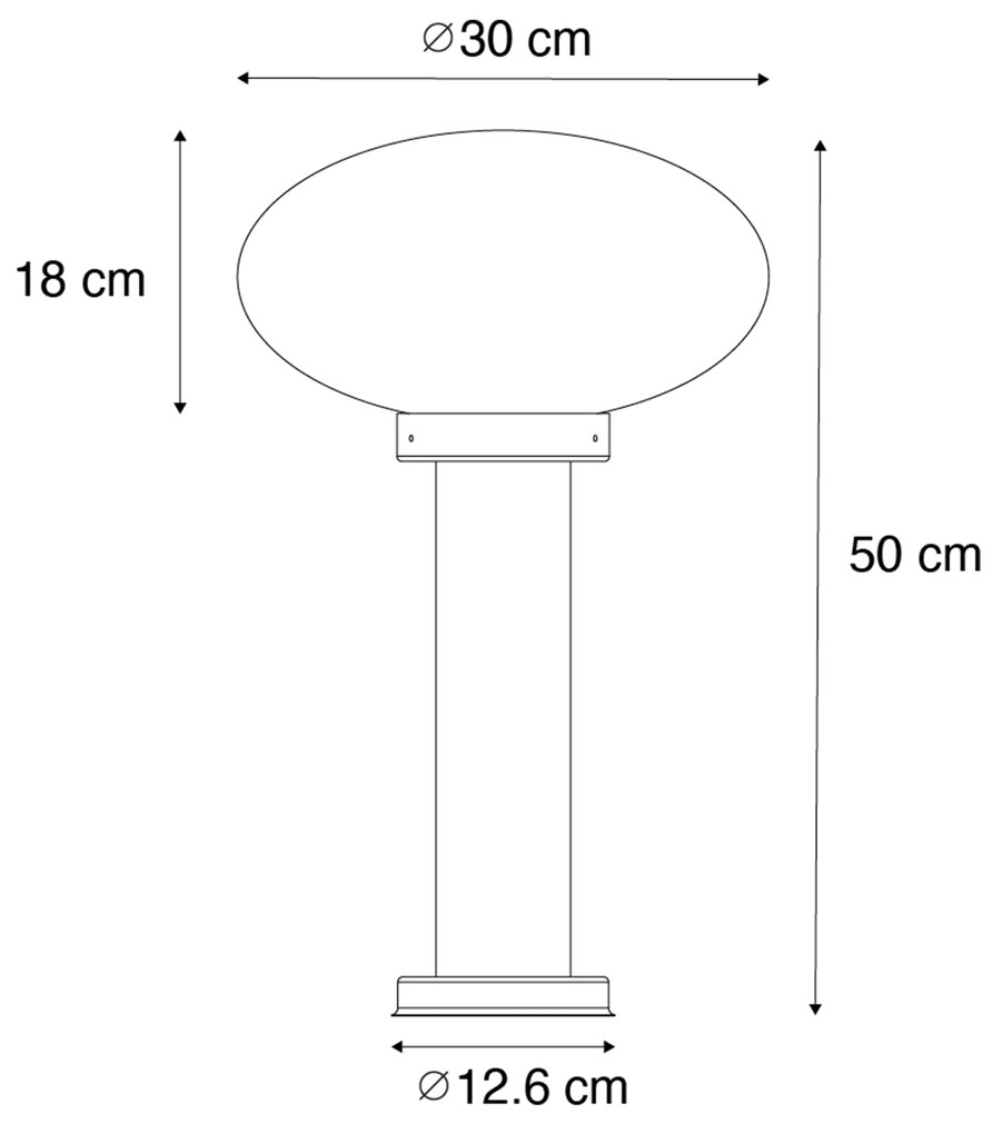 Zewnetrzna Nowoczesny klosz ogrodowy czarny 50 cm - Elly Nowoczesny Oswietlenie zewnetrzne