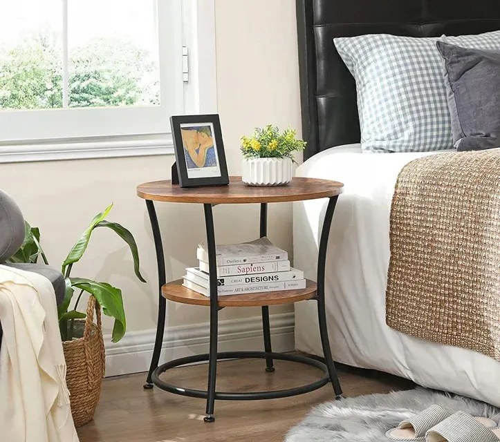 Okrągły industrialny kawowy stolik do salonu W0-Z04