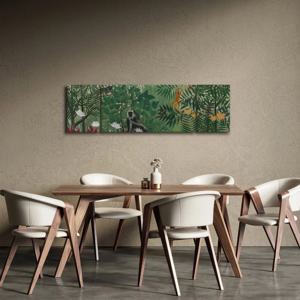 Obraz - Henri Rousseau, Tropical Forest with Monkeys, reprodukcje (170x50 cm)