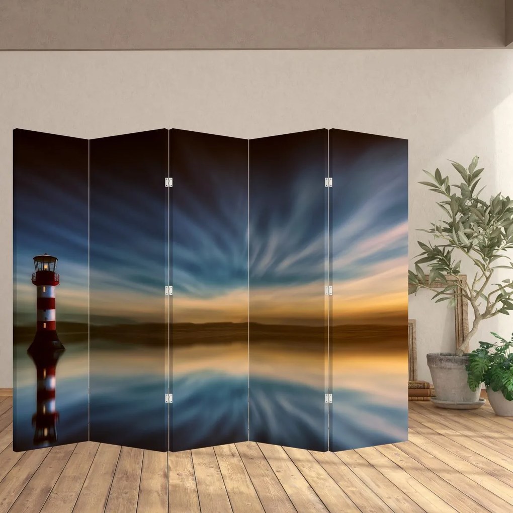 Parawan - Latarnia morska na morzu (210x170 cm)