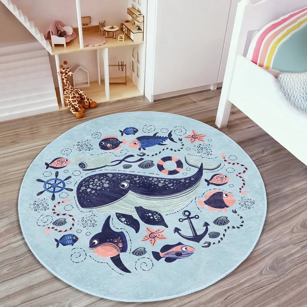 Niebieski dywan dziecięcy ø 120 cm Comfort – Mila Home