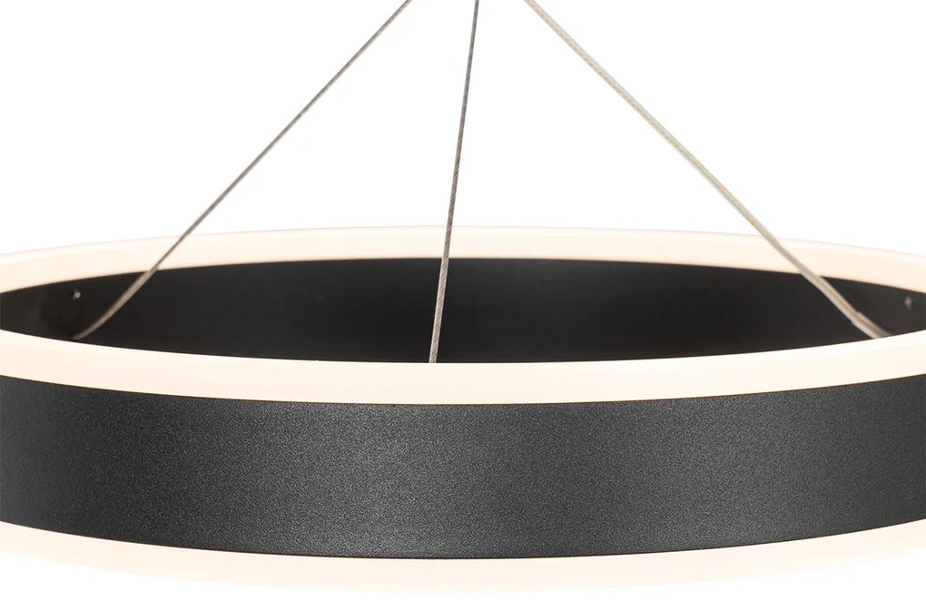 Lampa wisząca czarna okrągła w komplecie z LED 3-stopniowy ściemniacz 3-światła - LyaniDesignerski Oswietlenie wewnetrzne